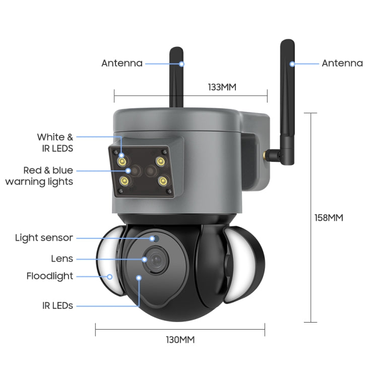 4MP 4G Smart Security Floodlight Camera Support Two-way Audio / Night Vision, ST-429-4M-TY-4G 4MP 4G Smart Security Floodlight Camera Support Two-way Audio / Night Vision, ST-429-4M-TY-4G